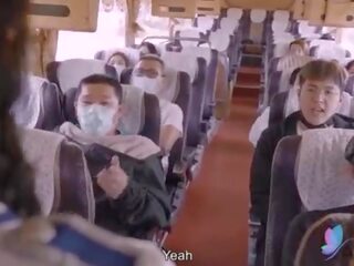 Seksas kelionė autobusas su krūtinga azijietiškas eskortas originalus kinietiškas av suaugusieji filmas su anglų sub