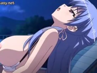 Krūtinga anime mergaitė delighting sunkus bybis