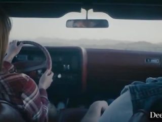 Deeper&period; Seth & Gabbie fuck on car hood while her BF is away