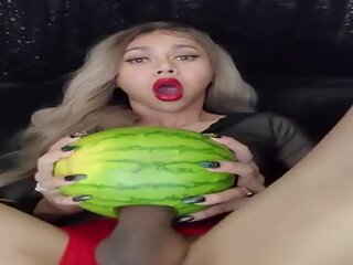 Longmint memusnahkan yang watermelon dengan beliau monsterdick